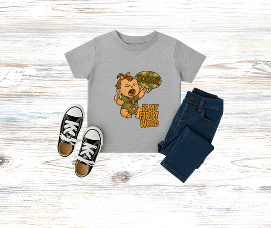 Girls Toddler OORAH Is My First Word T-Shirt