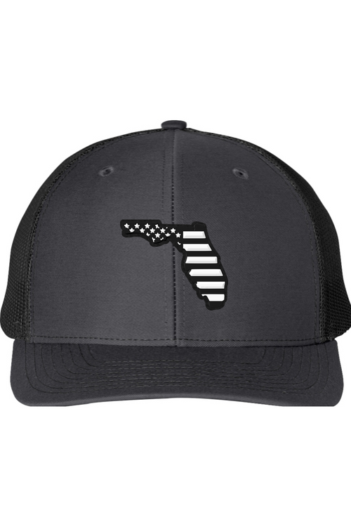 Florida Black and White Flag Richardson 112 Trucker Hat