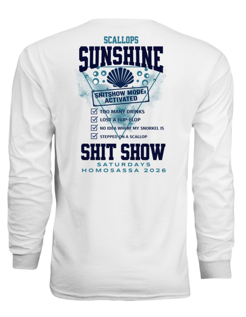 Scallop Sunshine Shit Show Saturdays Unisex SPF Longsleeve