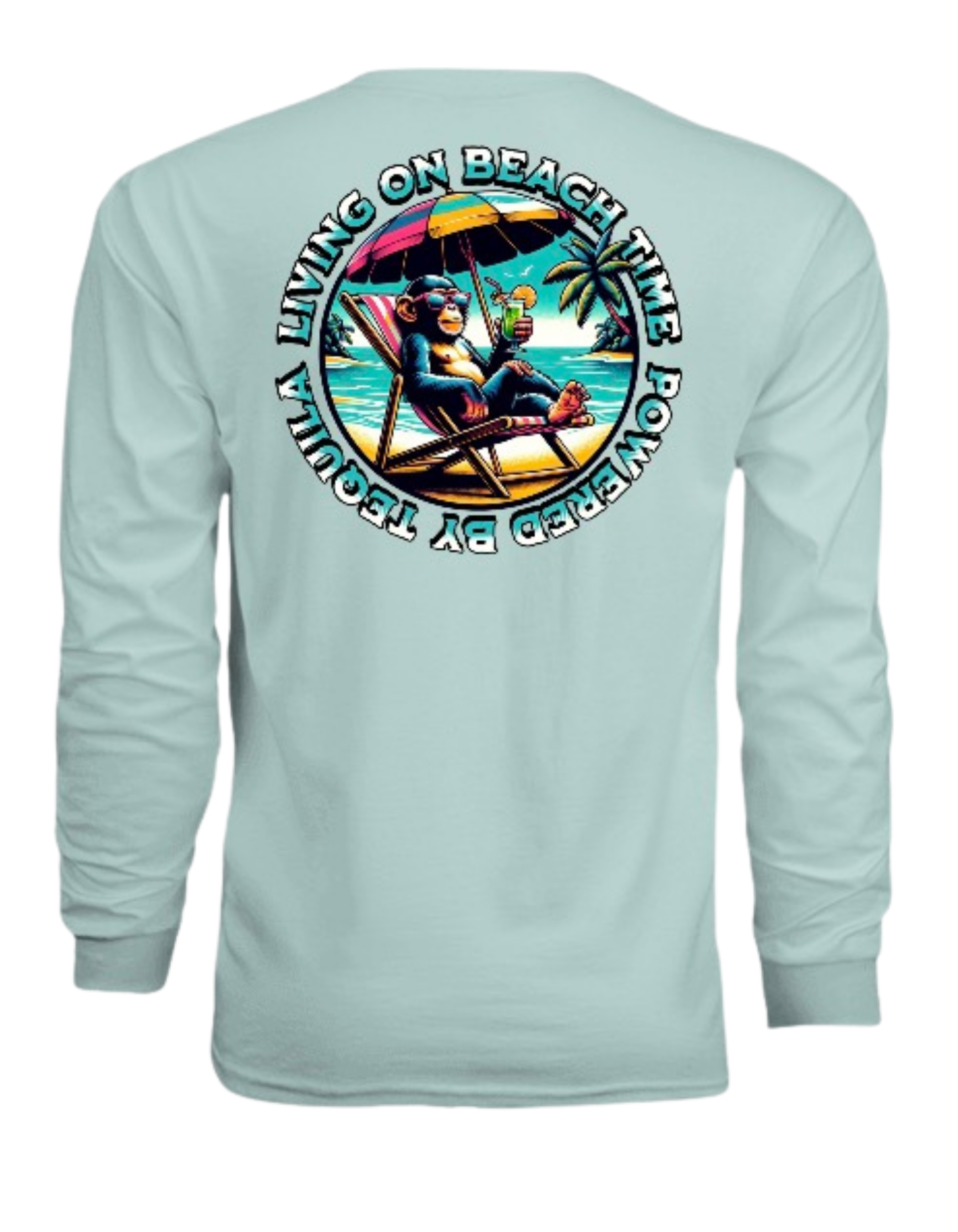 Living On Beach Time Powered By Tequila Unisex SPF Longsleeve
