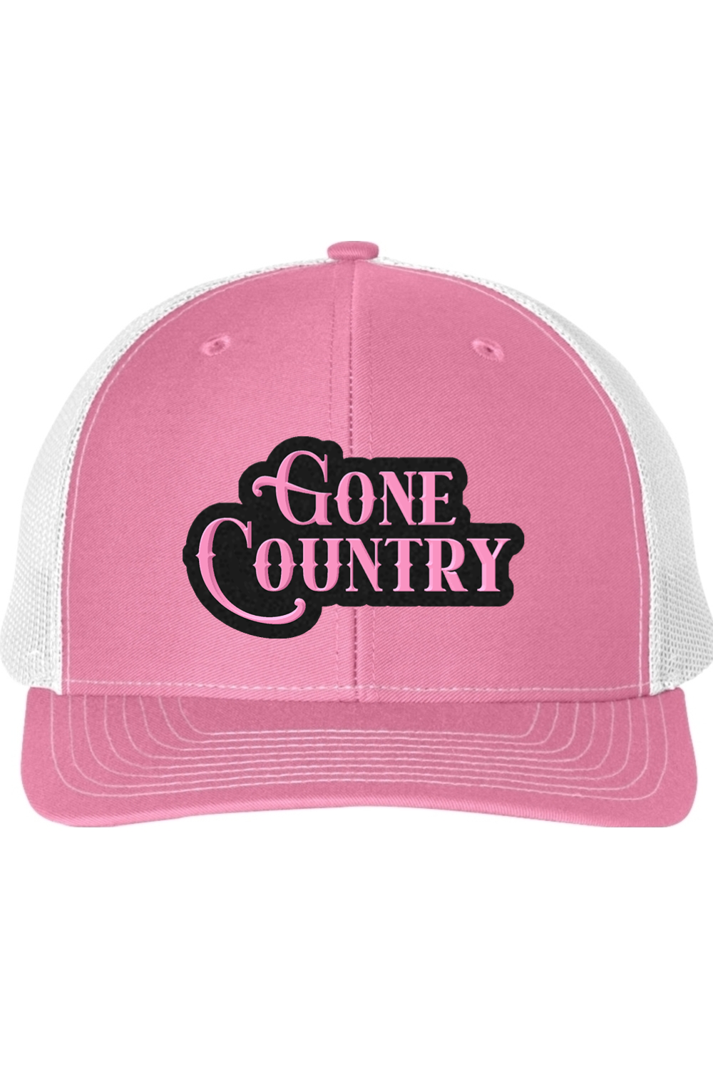 Gone Country – Pink & Black Bold Script Richardson 112 Trucker Hat