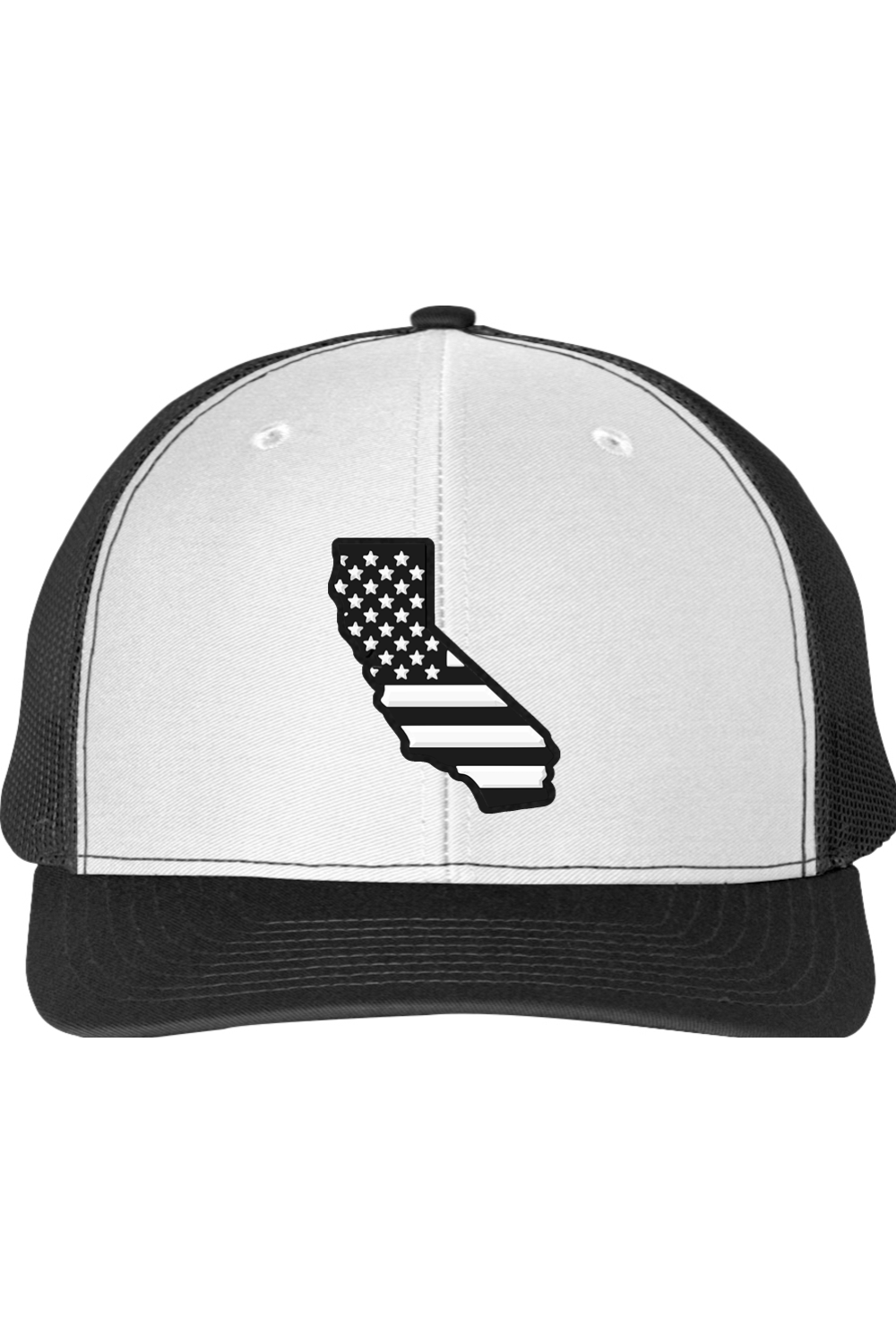 California Black and White Flag Trucker Richardson 112 Trucker Hat