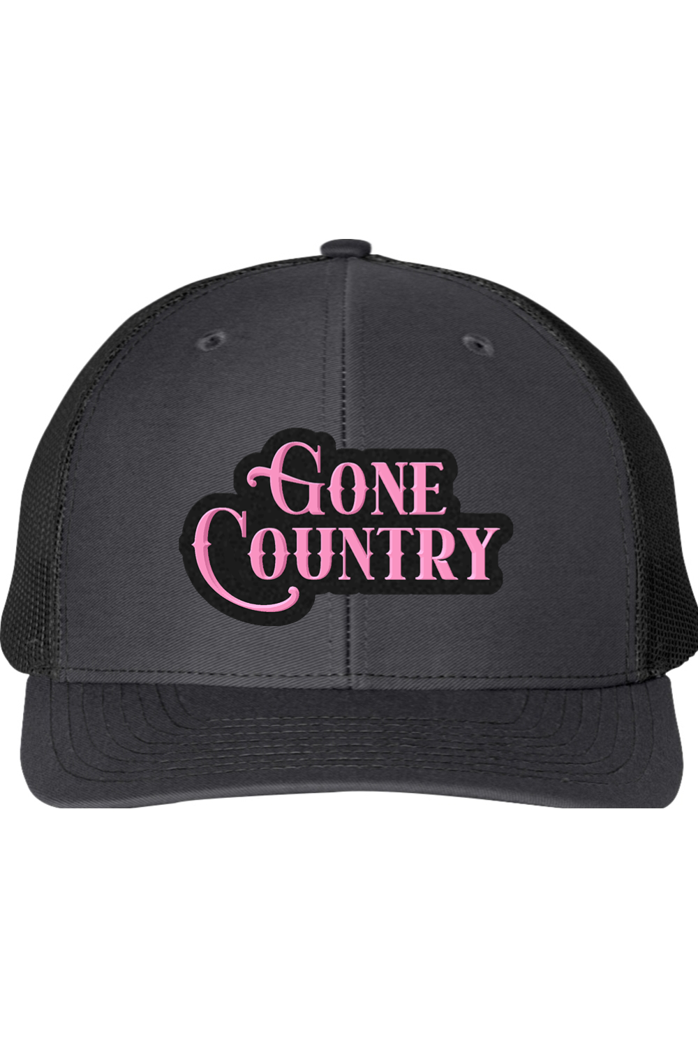 Gone Country – Pink & Black Bold Script Richardson 112 Trucker Hat