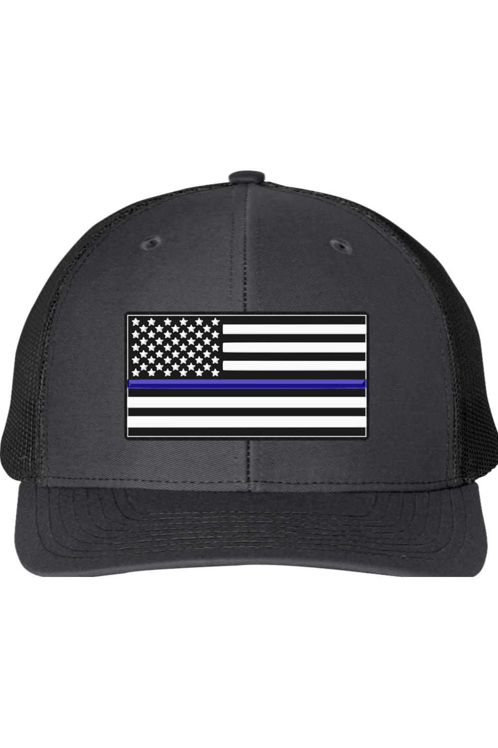 Blue Line Flag Support Law Enforcement  Richardson 112 Trucker Hat