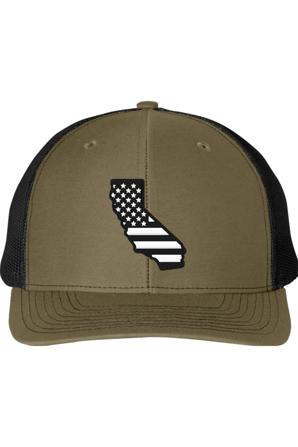 California Black and White Flag Trucker Richardson 112 Trucker Hat
