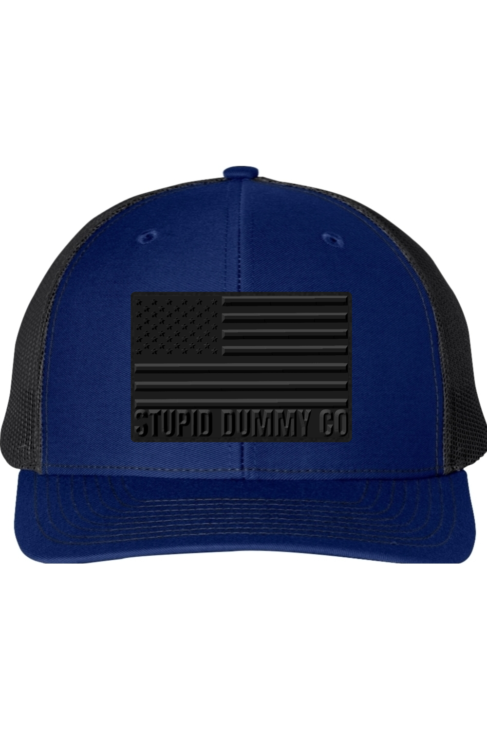 STUPID DUMMY CO™ Blackout Flag – Grey & Black Richardson 112 Trucker Hat