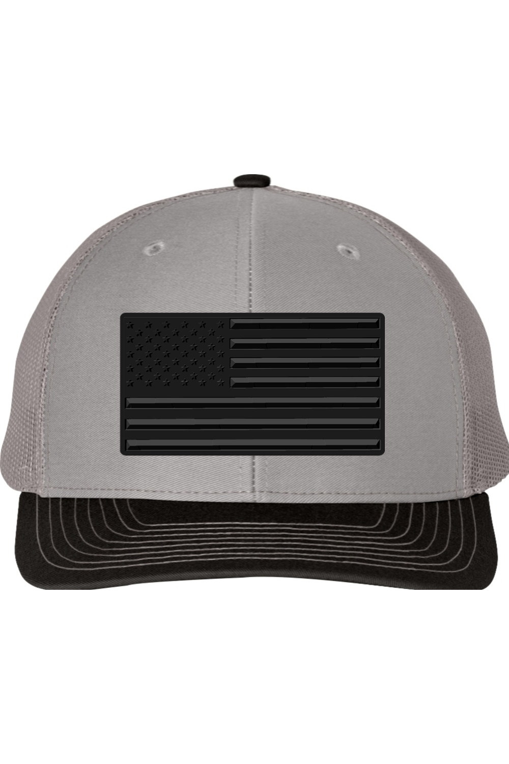 Blackout Embossed American Flag – Richardson 112 Trucker Hat
