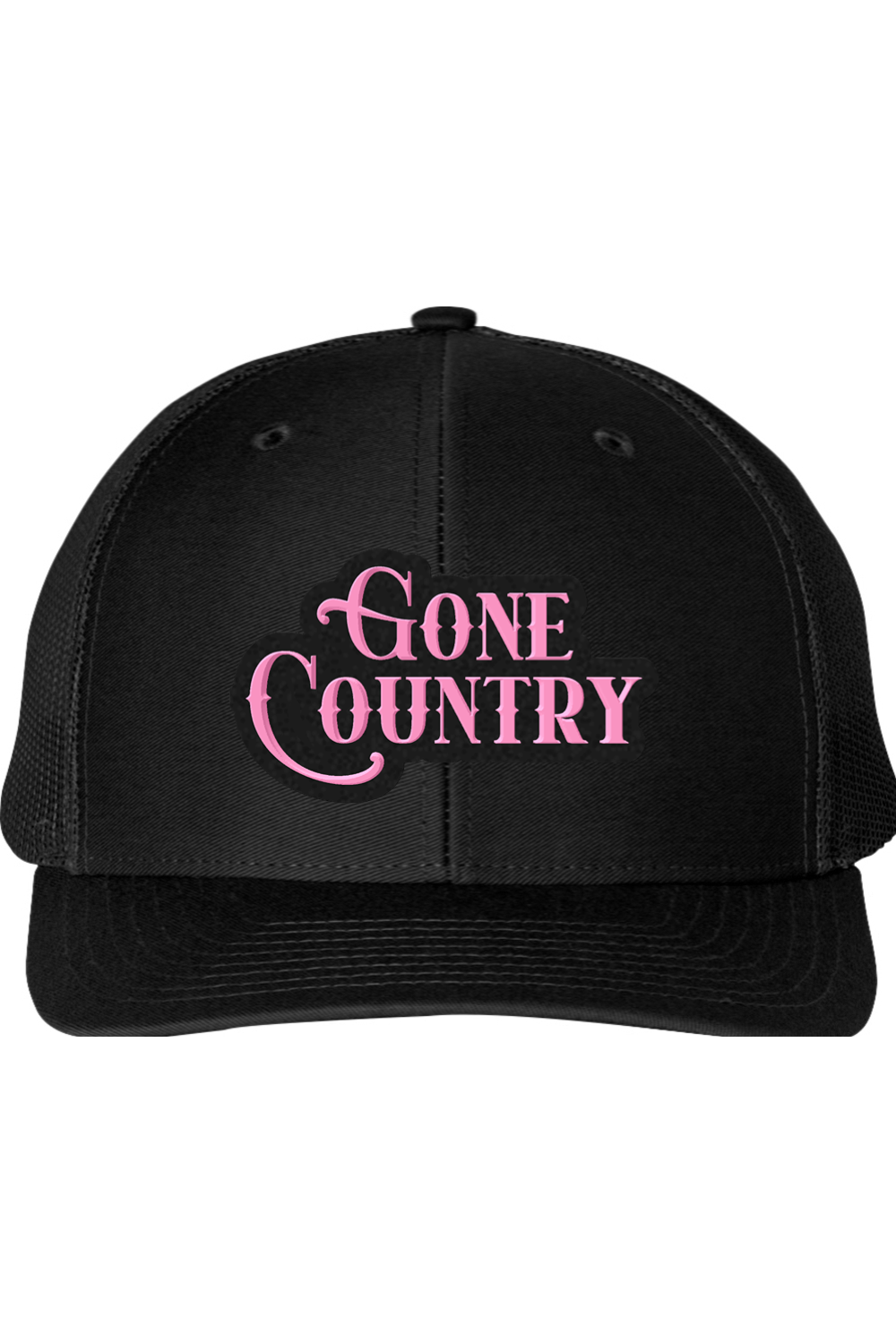 Gone Country – Pink & Black Bold Script Richardson 112 Trucker Hat