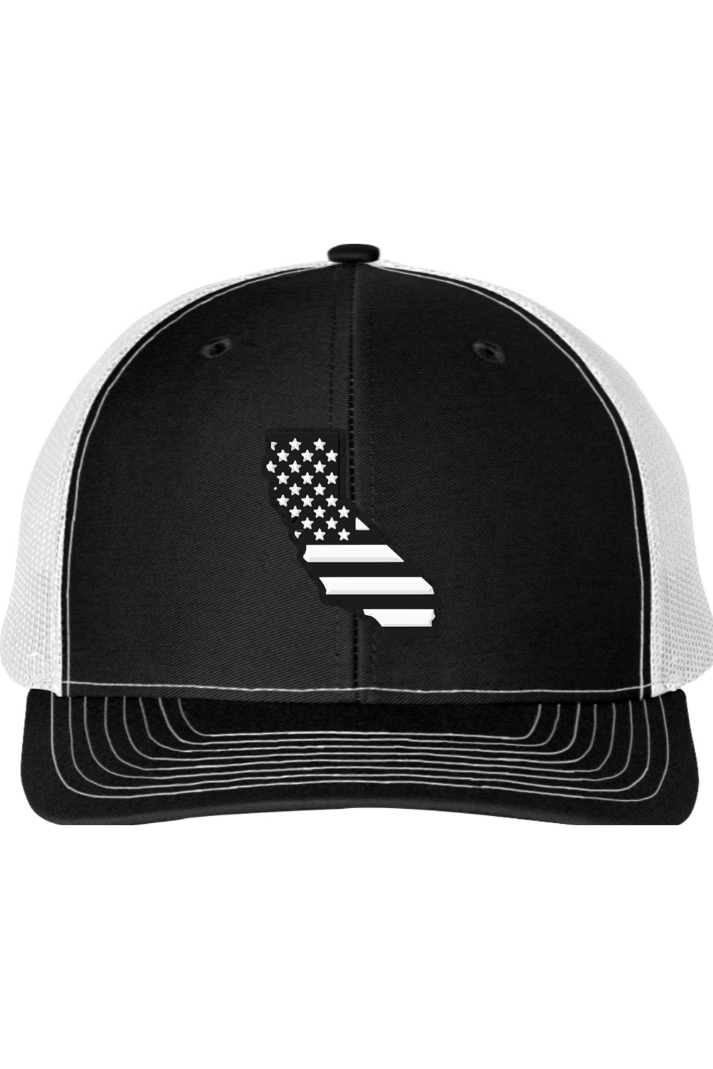 California Black and White Flag Trucker Richardson 112 Trucker Hat