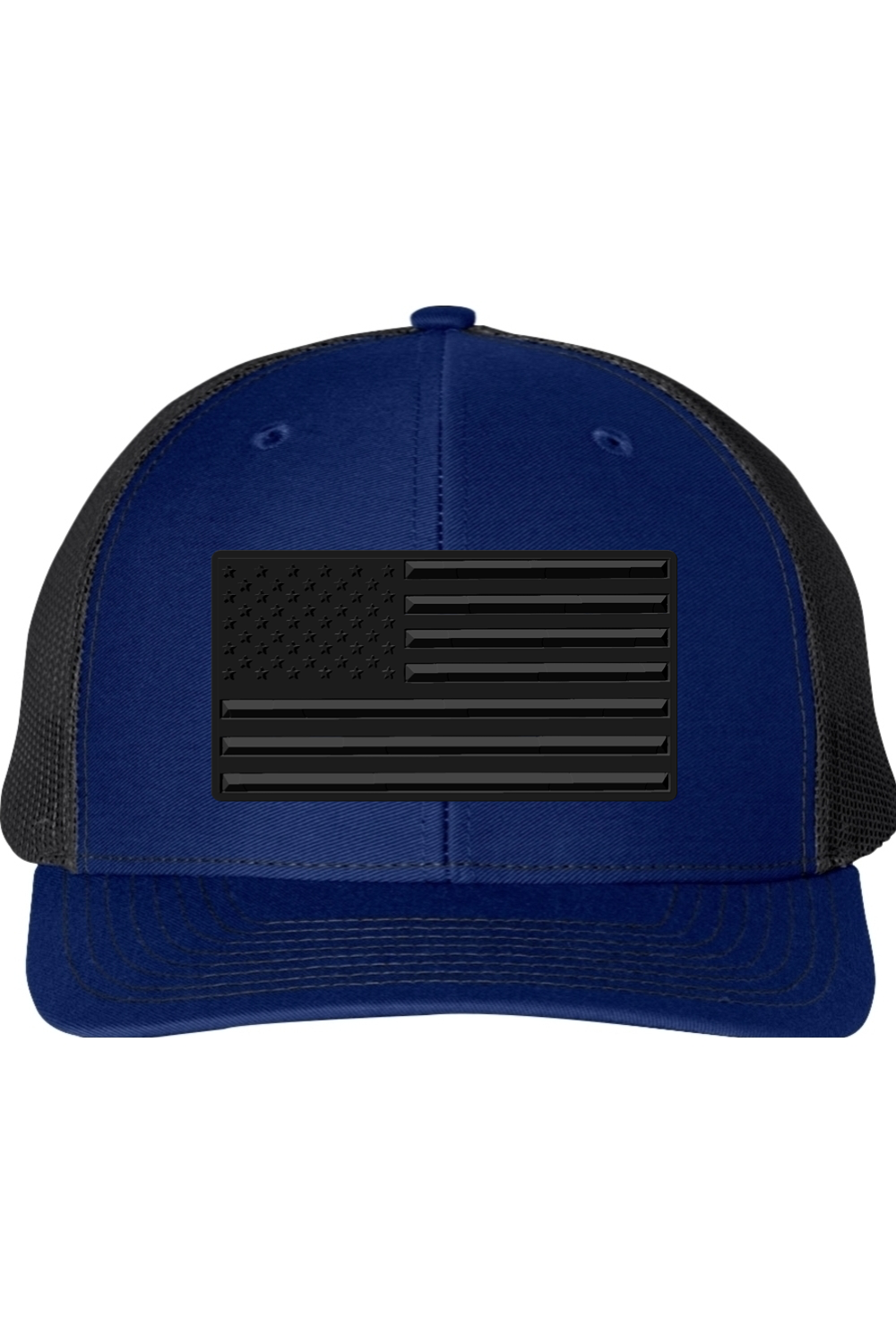 Blackout Embossed American Flag – Richardson 112 Trucker Hat