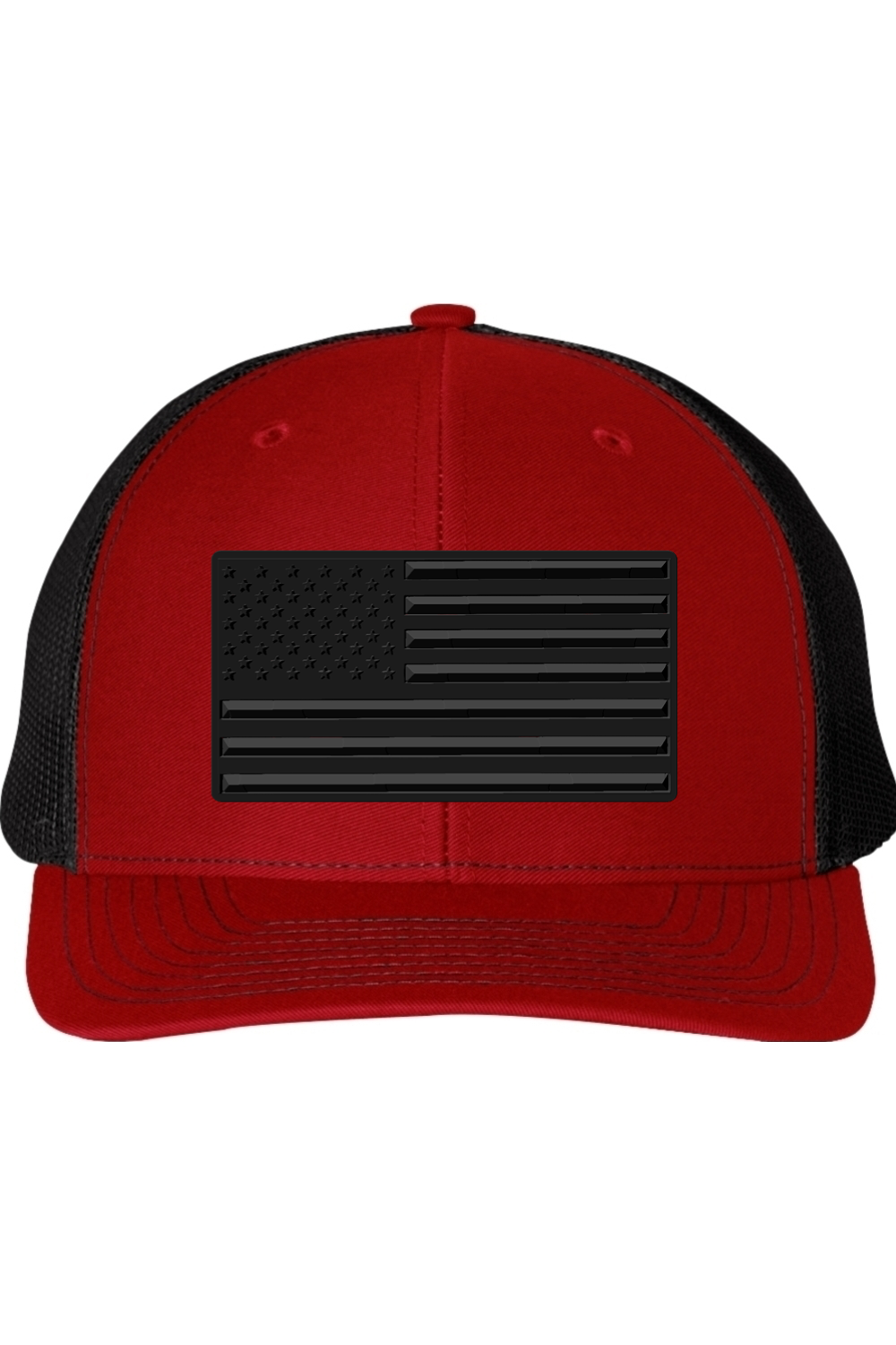 Blackout Embossed American Flag – Richardson 112 Trucker Hat