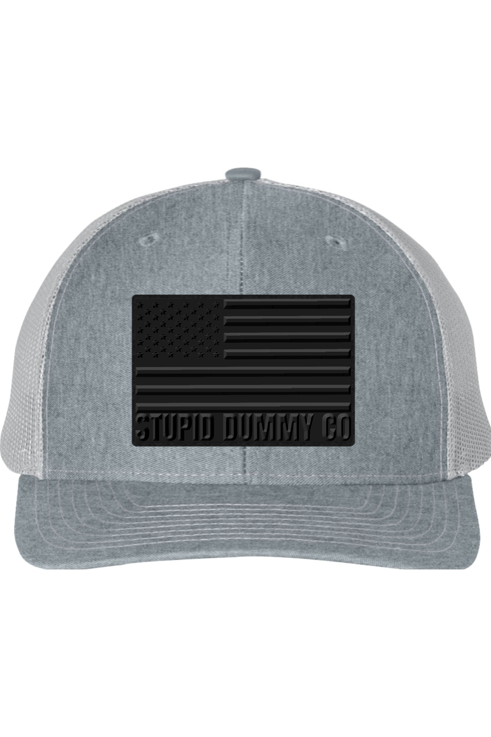 STUPID DUMMY CO™ Blackout Flag – Grey & Black Richardson 112 Trucker Hat