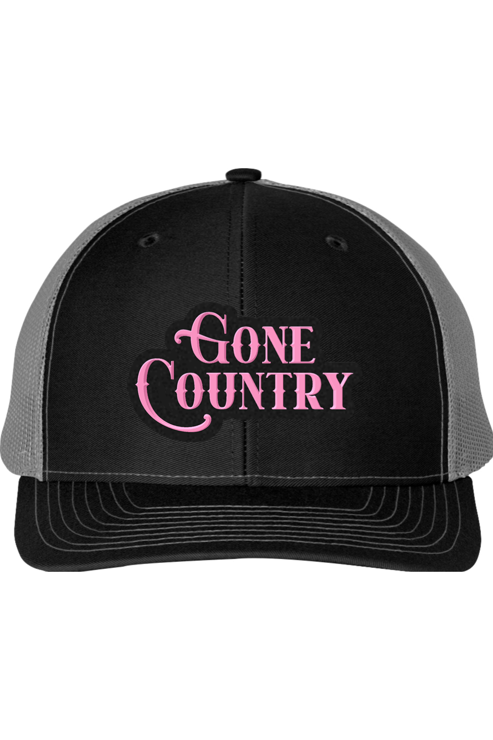 Gone Country – Pink & Black Bold Script Richardson 112 Trucker Hat
