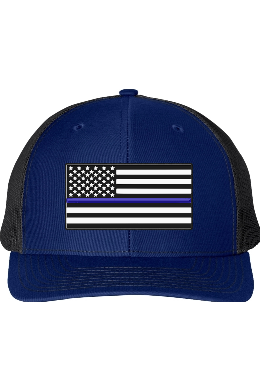 Blue Line Flag Support Law Enforcement  Richardson 112 Trucker Hat