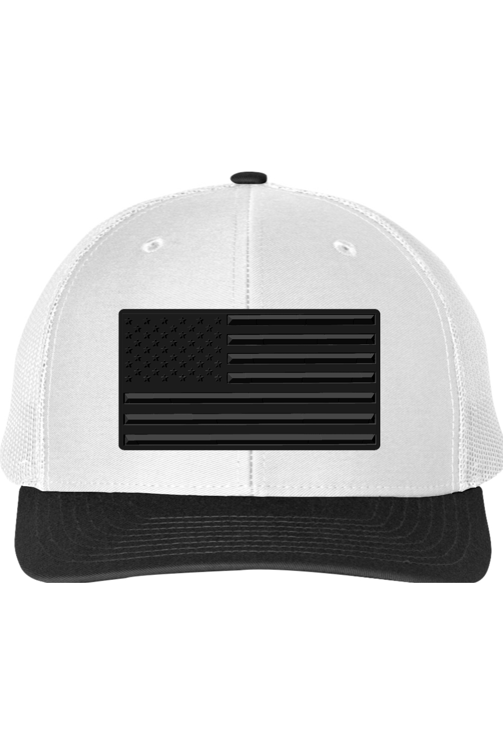 Blackout Embossed American Flag – Richardson 112 Trucker Hat
