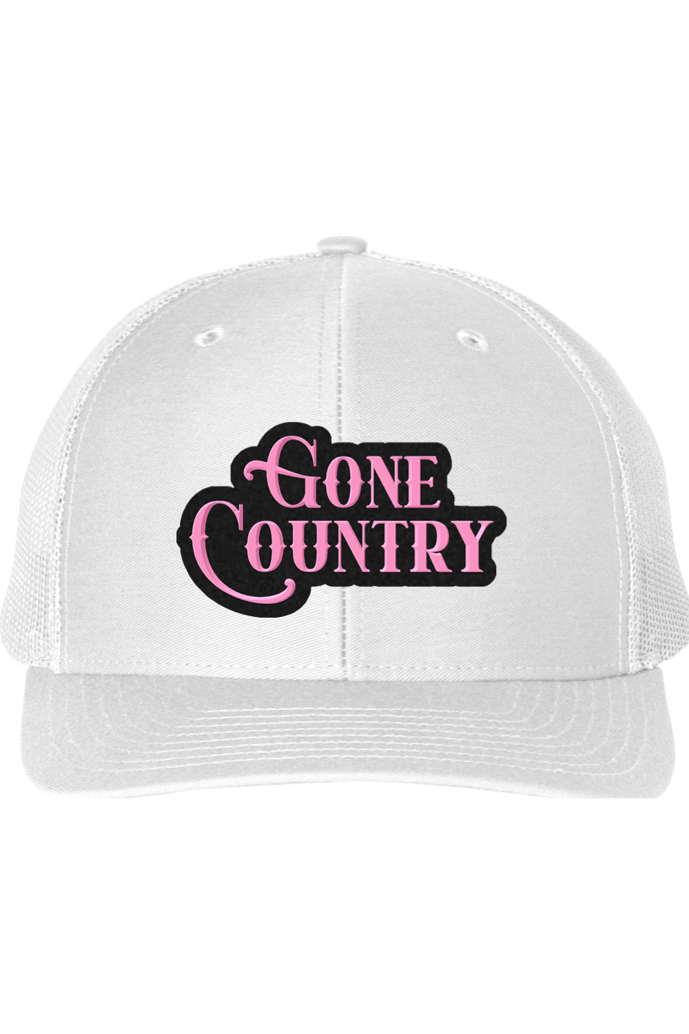Gone Country – Pink & Black Bold Script Richardson 112 Trucker Hat