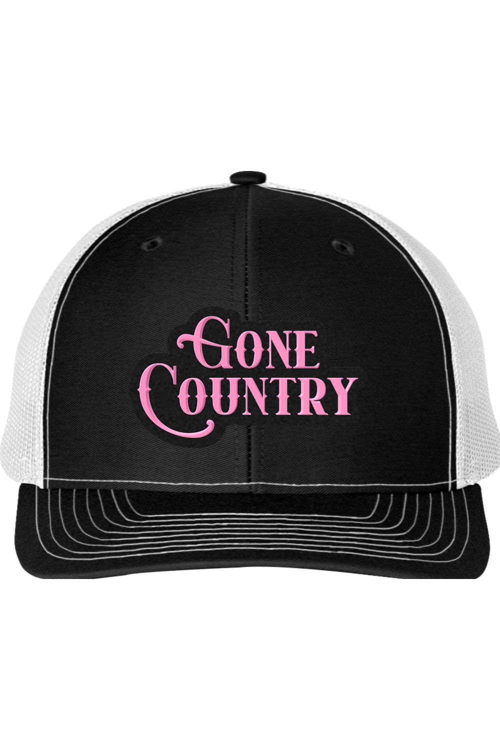 Gone Country – Pink & Black Bold Script Richardson 112 Trucker Hat