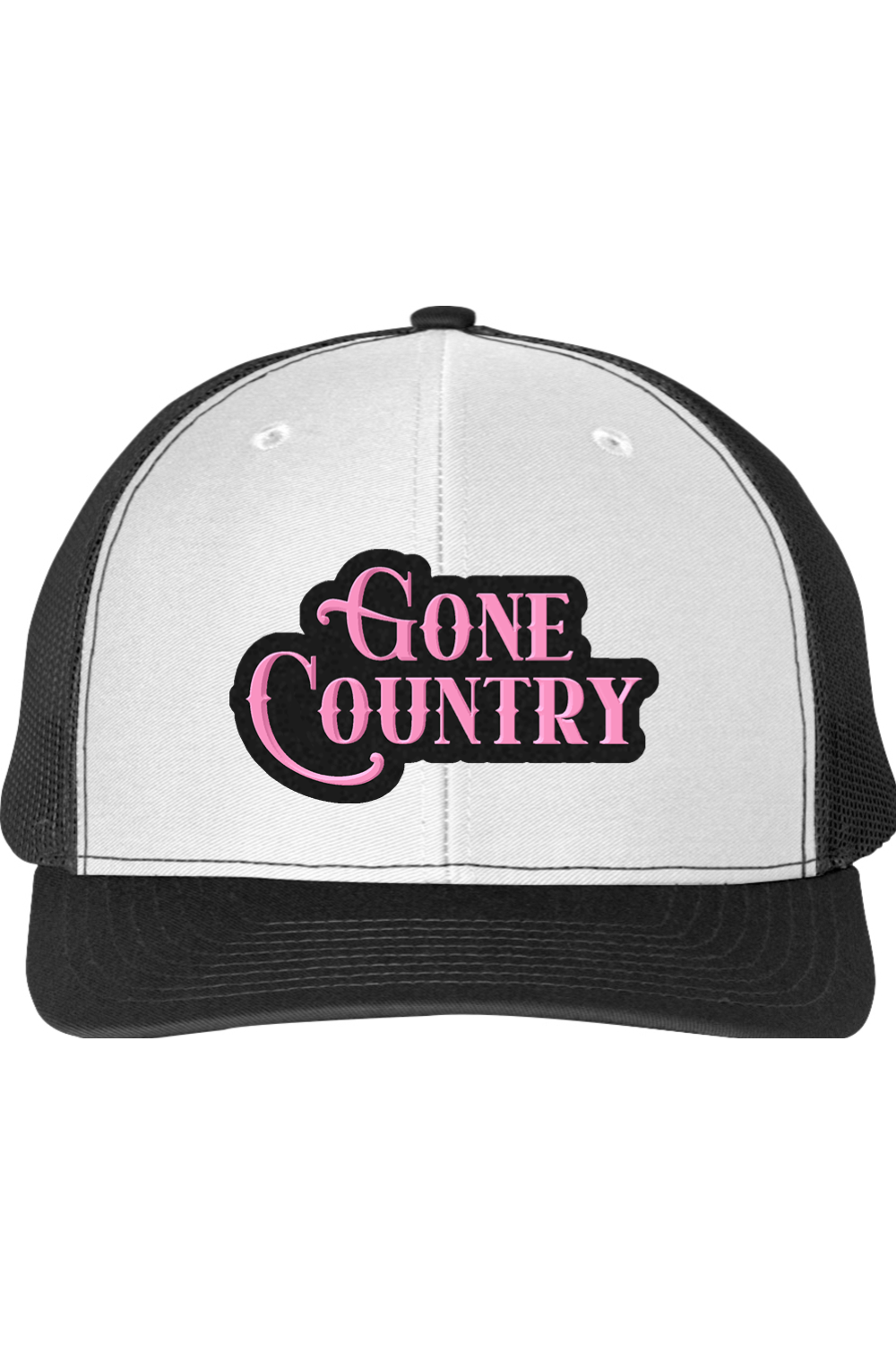 Gone Country – Pink & Black Bold Script Richardson 112 Trucker Hat