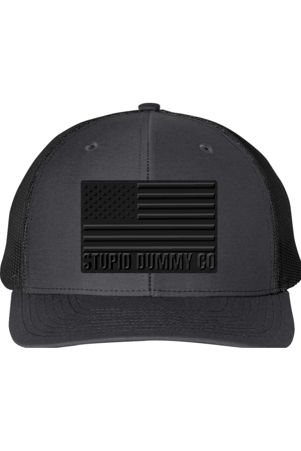 STUPID DUMMY CO™ Blackout Flag – Grey & Black Richardson 112 Trucker Hat