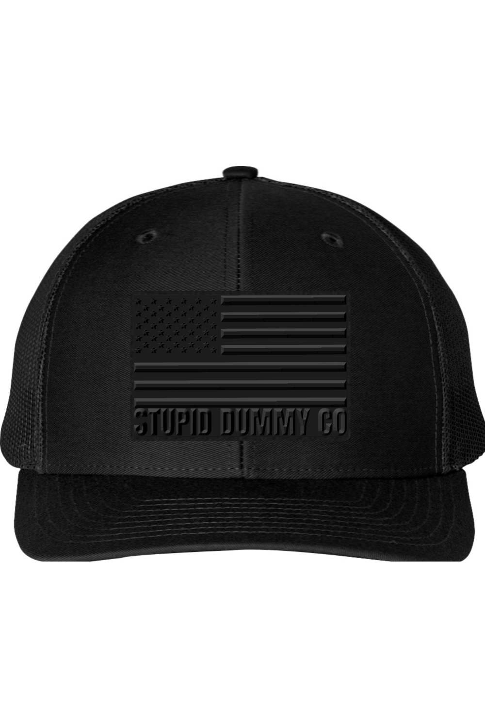 STUPID DUMMY CO™ Blackout Flag – Grey & Black Richardson 112 Trucker Hat