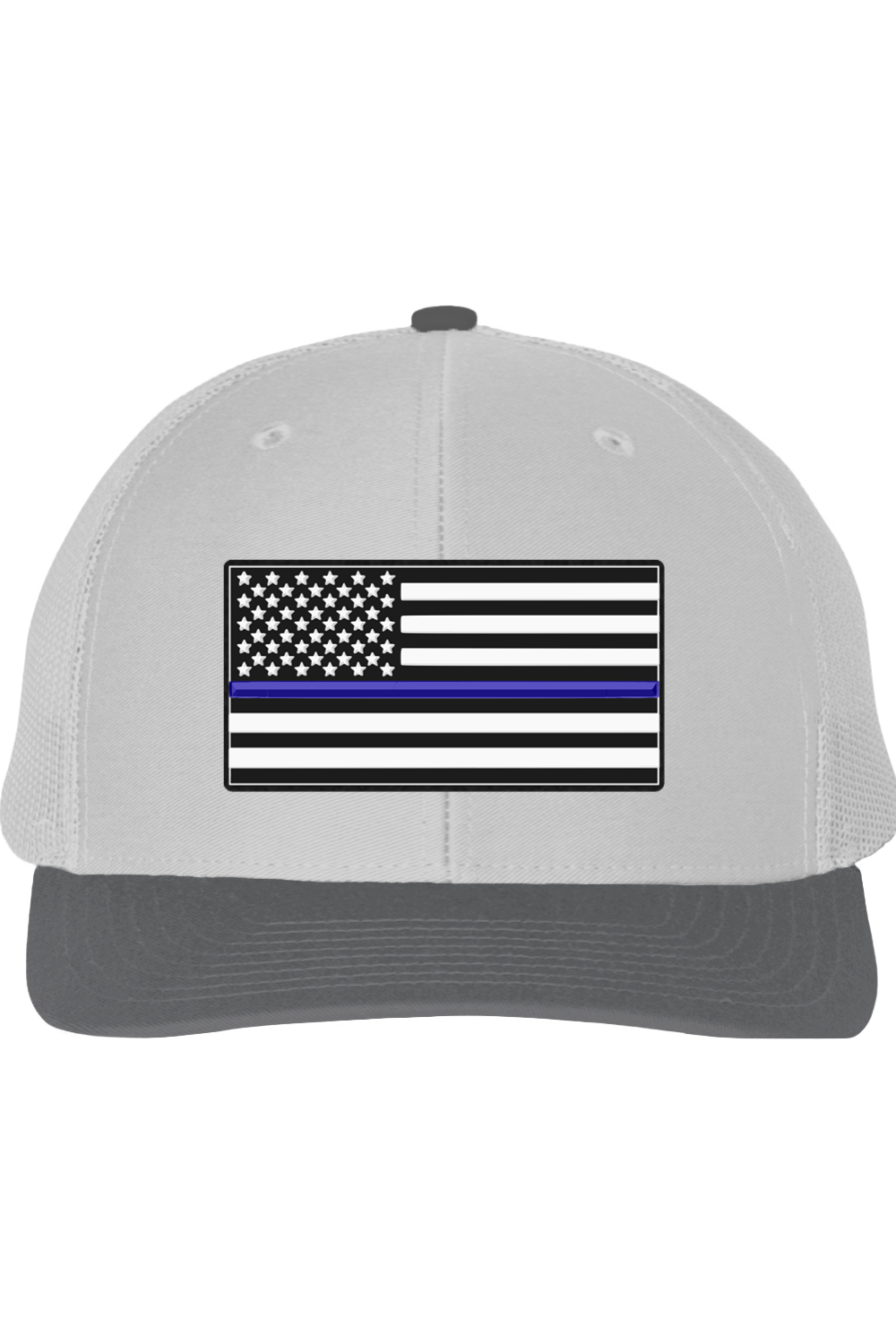 Blue Line Flag Support Law Enforcement  Richardson 112 Trucker Hat