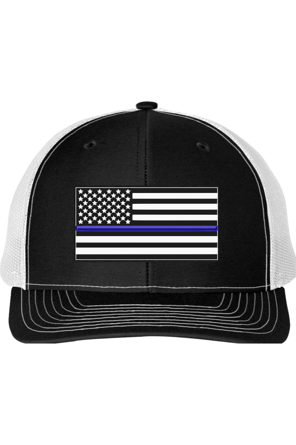 Blue Line Flag Support Law Enforcement  Richardson 112 Trucker Hat