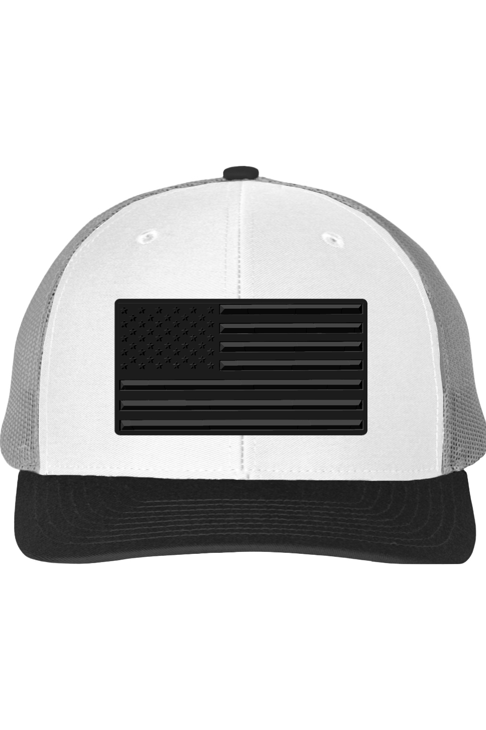 Blackout Embossed American Flag – Richardson 112 Trucker Hat