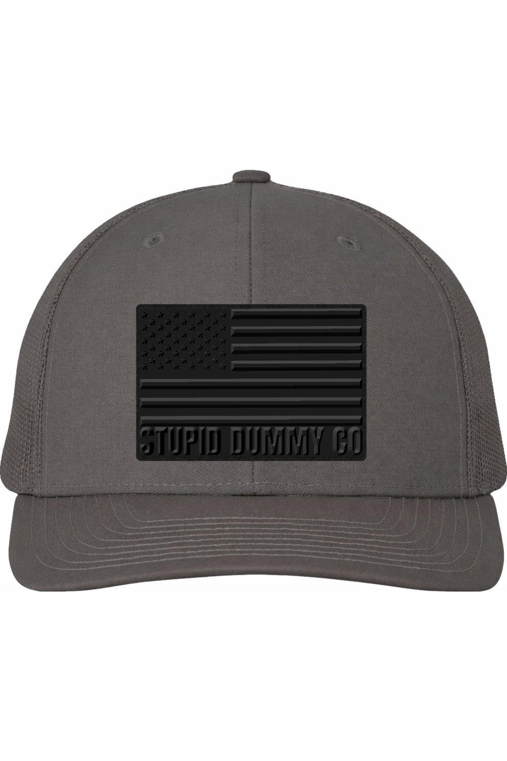 STUPID DUMMY CO™ Blackout Flag – Grey & Black Richardson 112 Trucker Hat