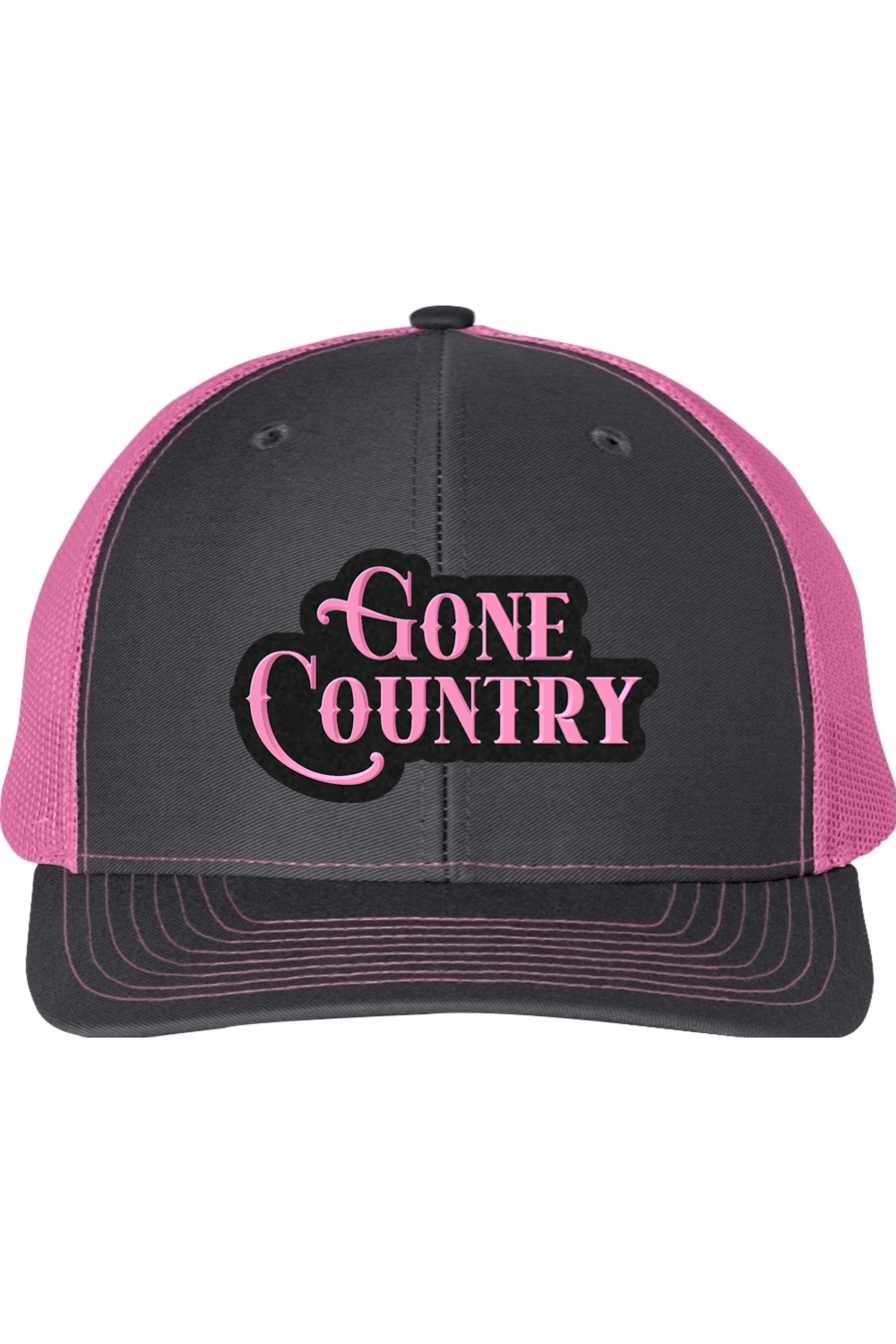 Gone Country – Pink & Black Bold Script Richardson 112 Trucker Hat