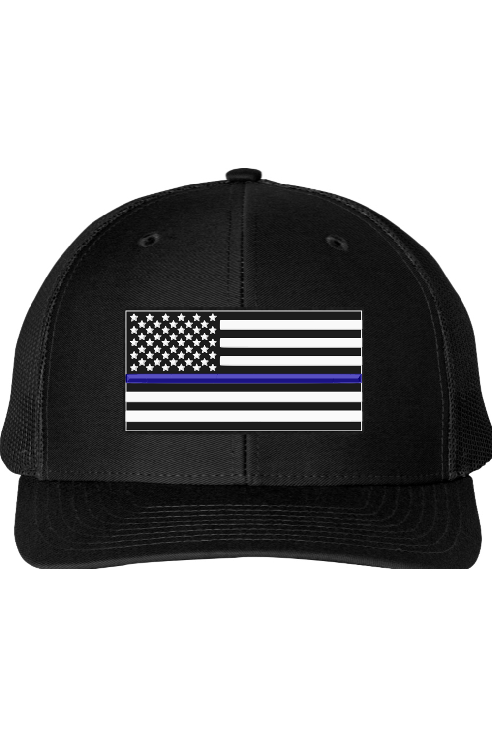 Blue Line Flag Support Law Enforcement  Richardson 112 Trucker Hat