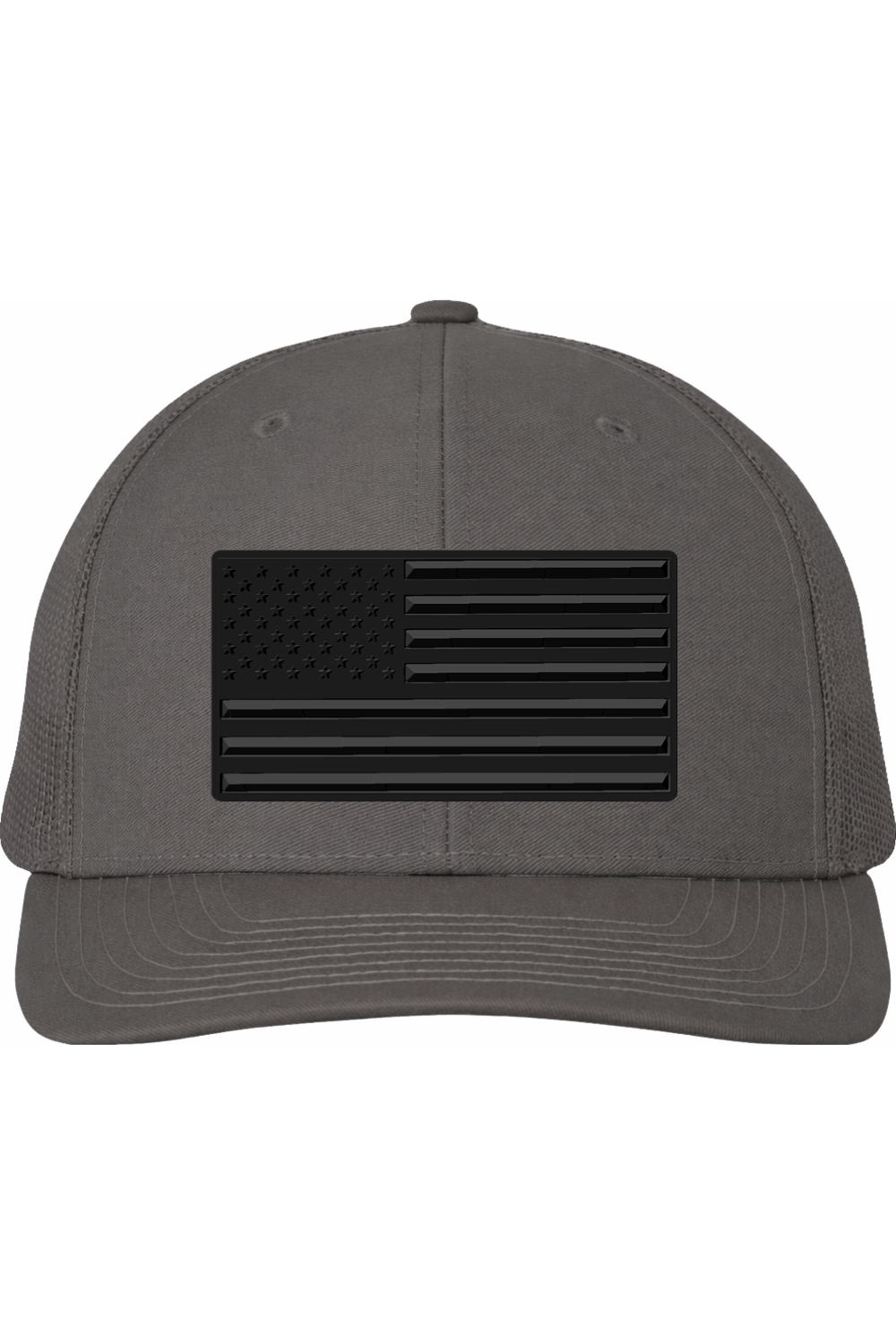 Blackout Embossed American Flag – Richardson 112 Trucker Hat