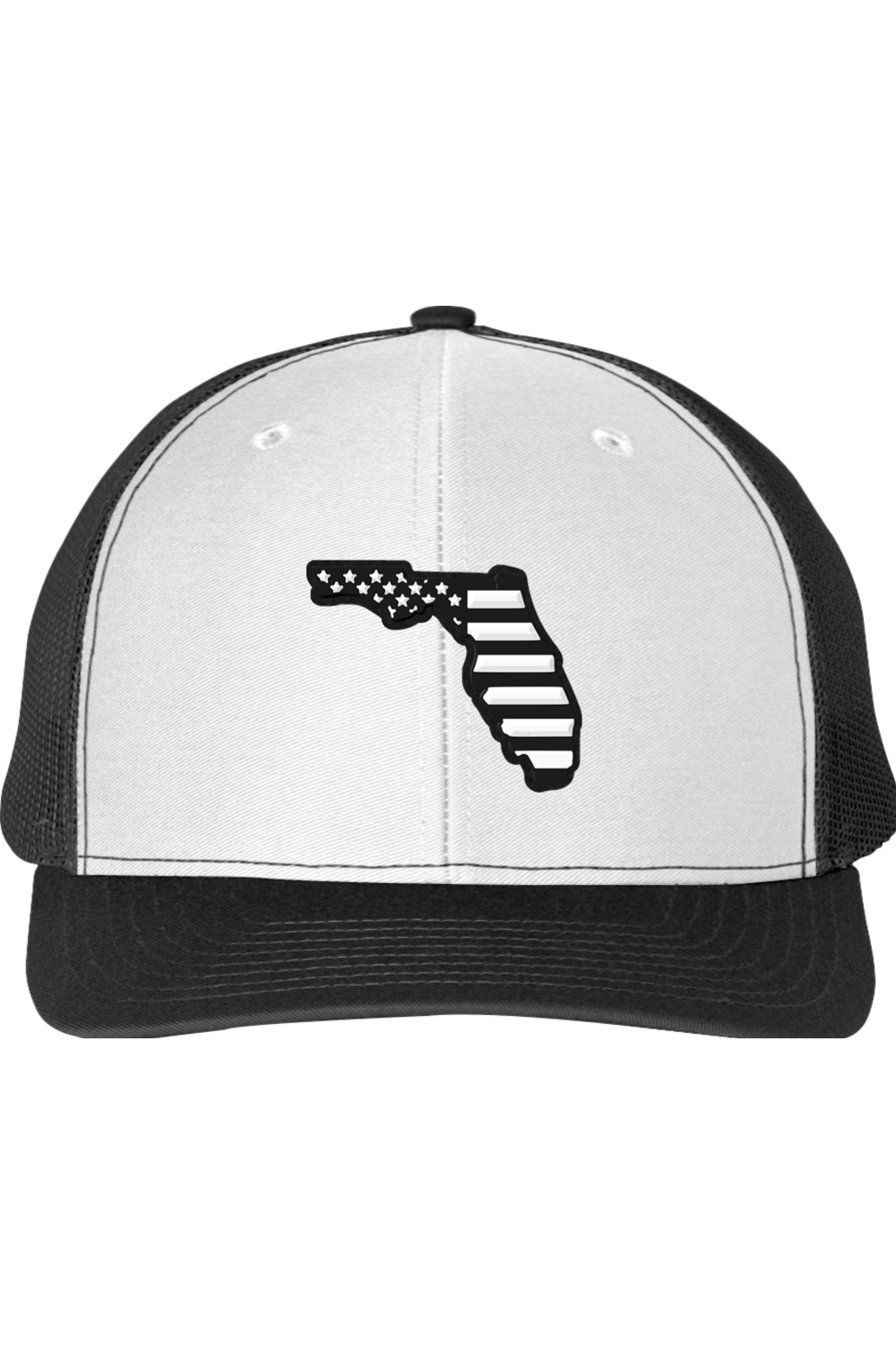 Florida Black and White Flag Richardson 112 Trucker Hat