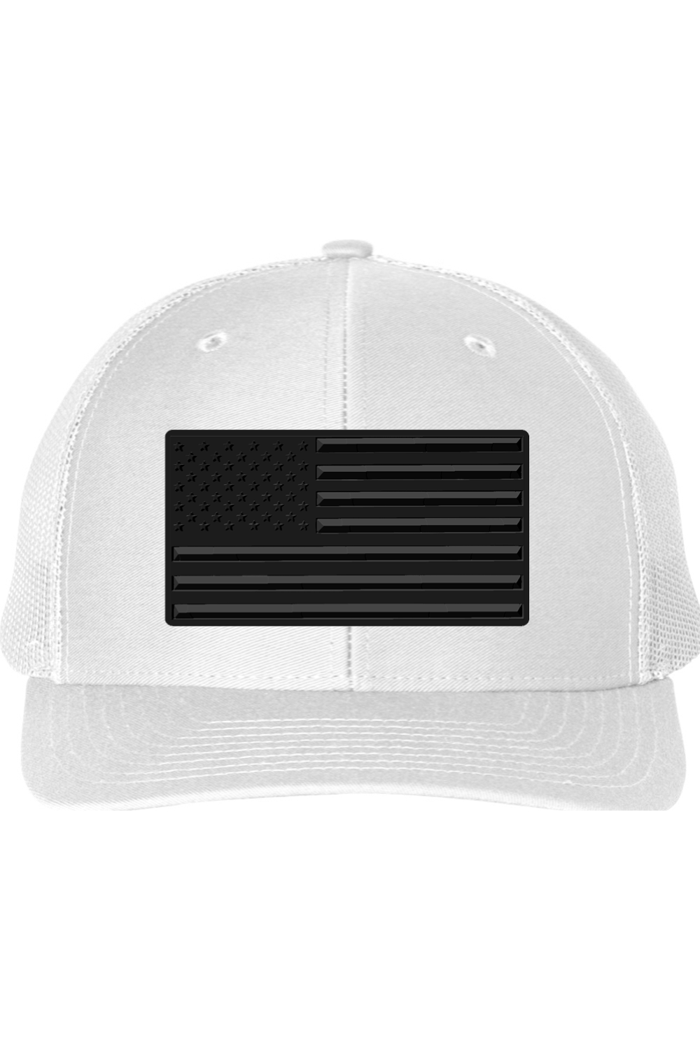 Blackout Embossed American Flag – Richardson 112 Trucker Hat