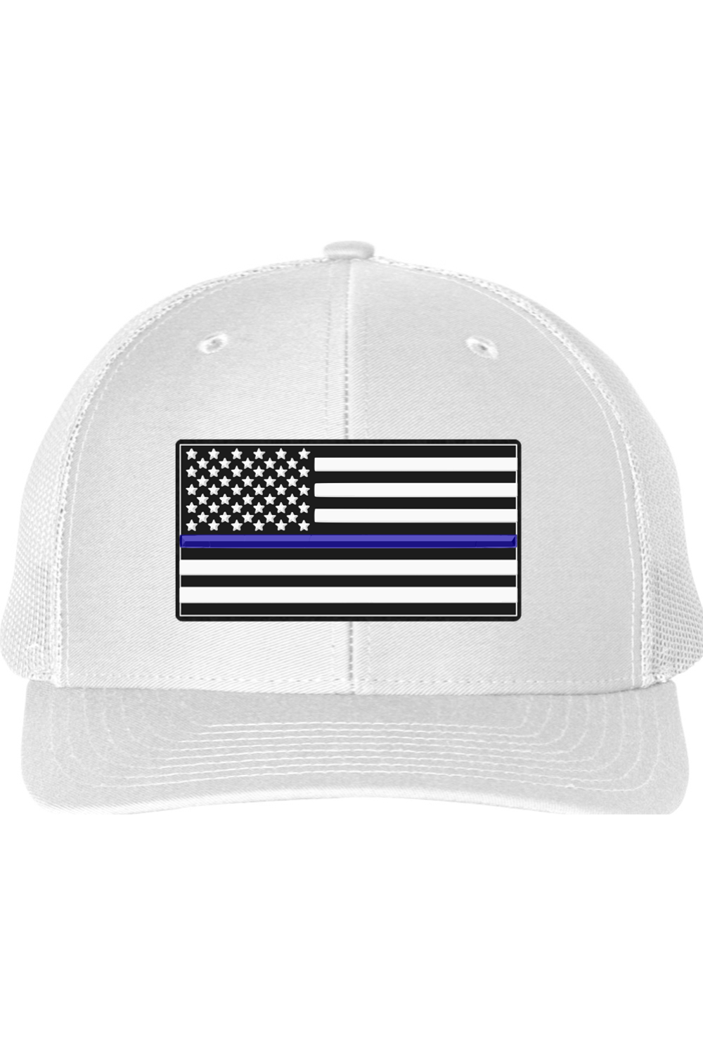 Blue Line Flag Support Law Enforcement  Richardson 112 Trucker Hat