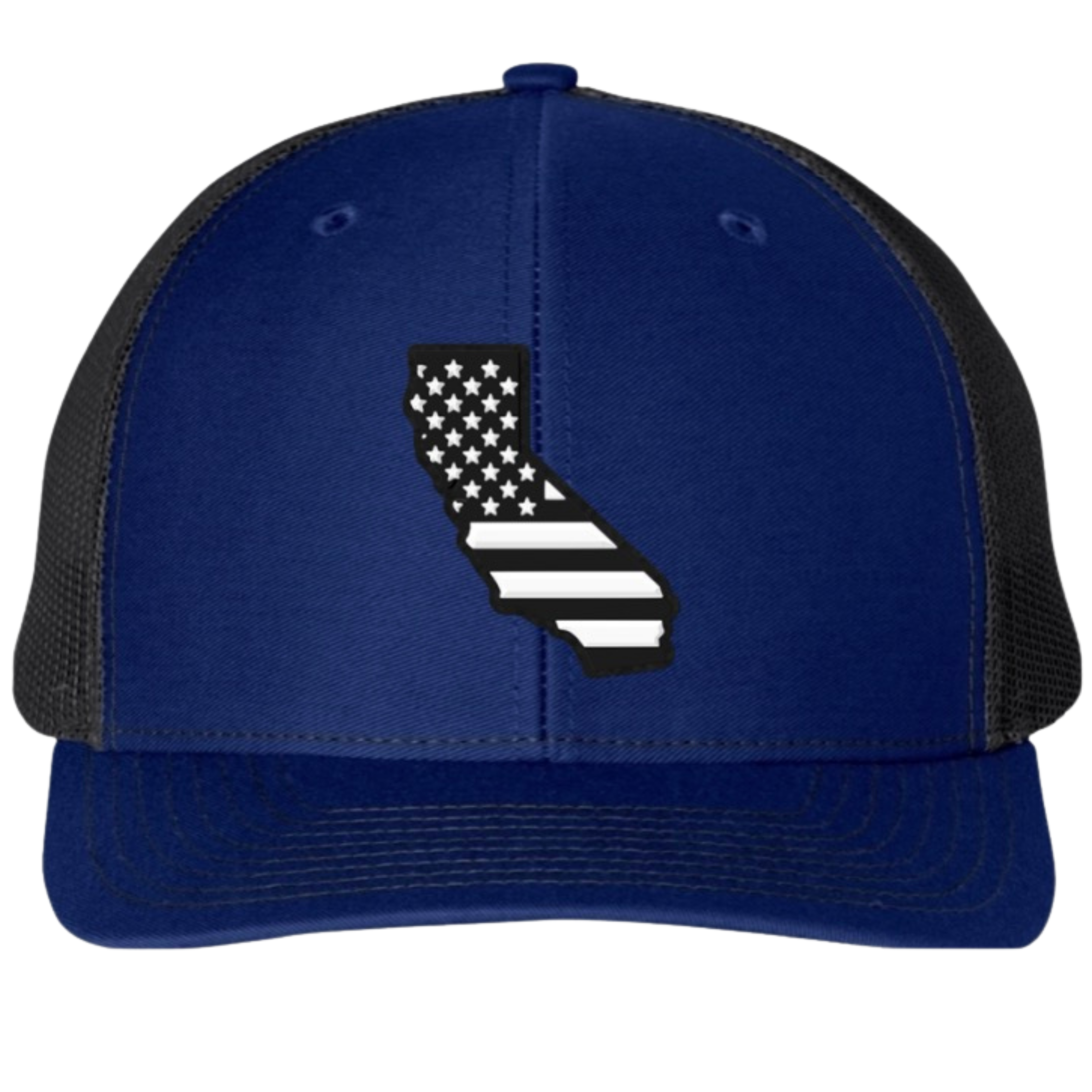 California Black and White Flag Trucker Richardson 112 Trucker Hat