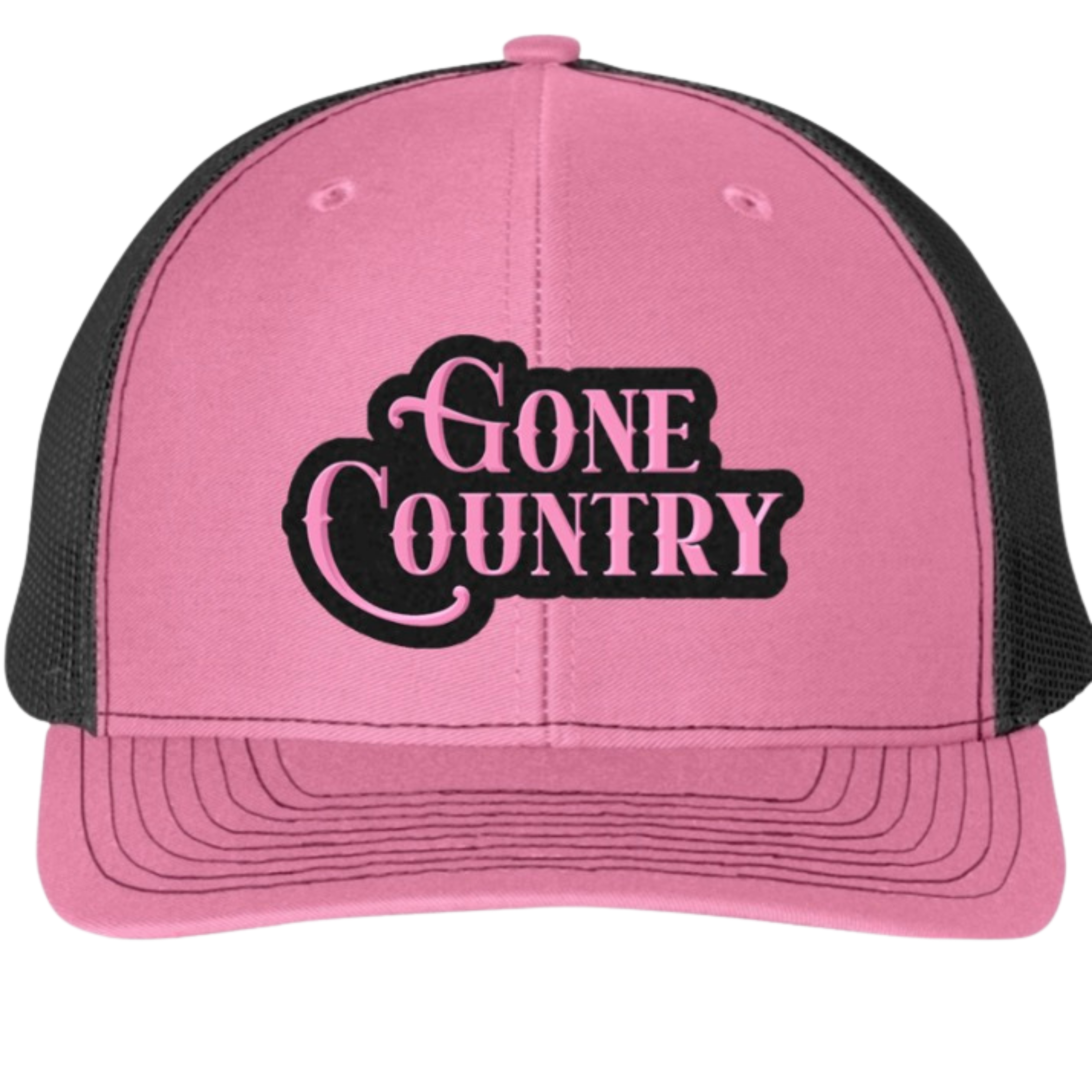 Gone Country – Pink & Black Bold Script Richardson 112 Trucker Hat
