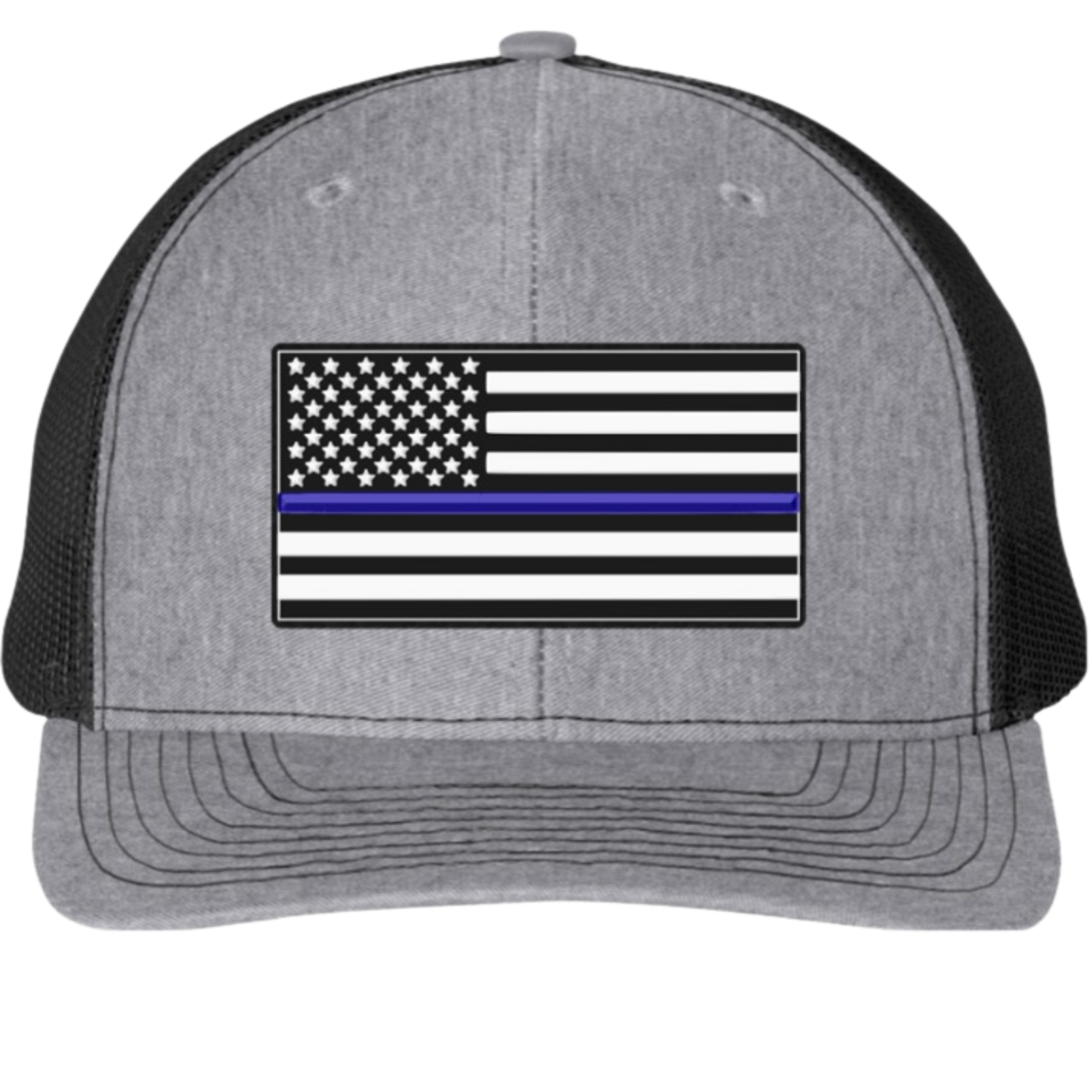 Blue Line Flag Support Law Enforcement  Richardson 112 Trucker Hat