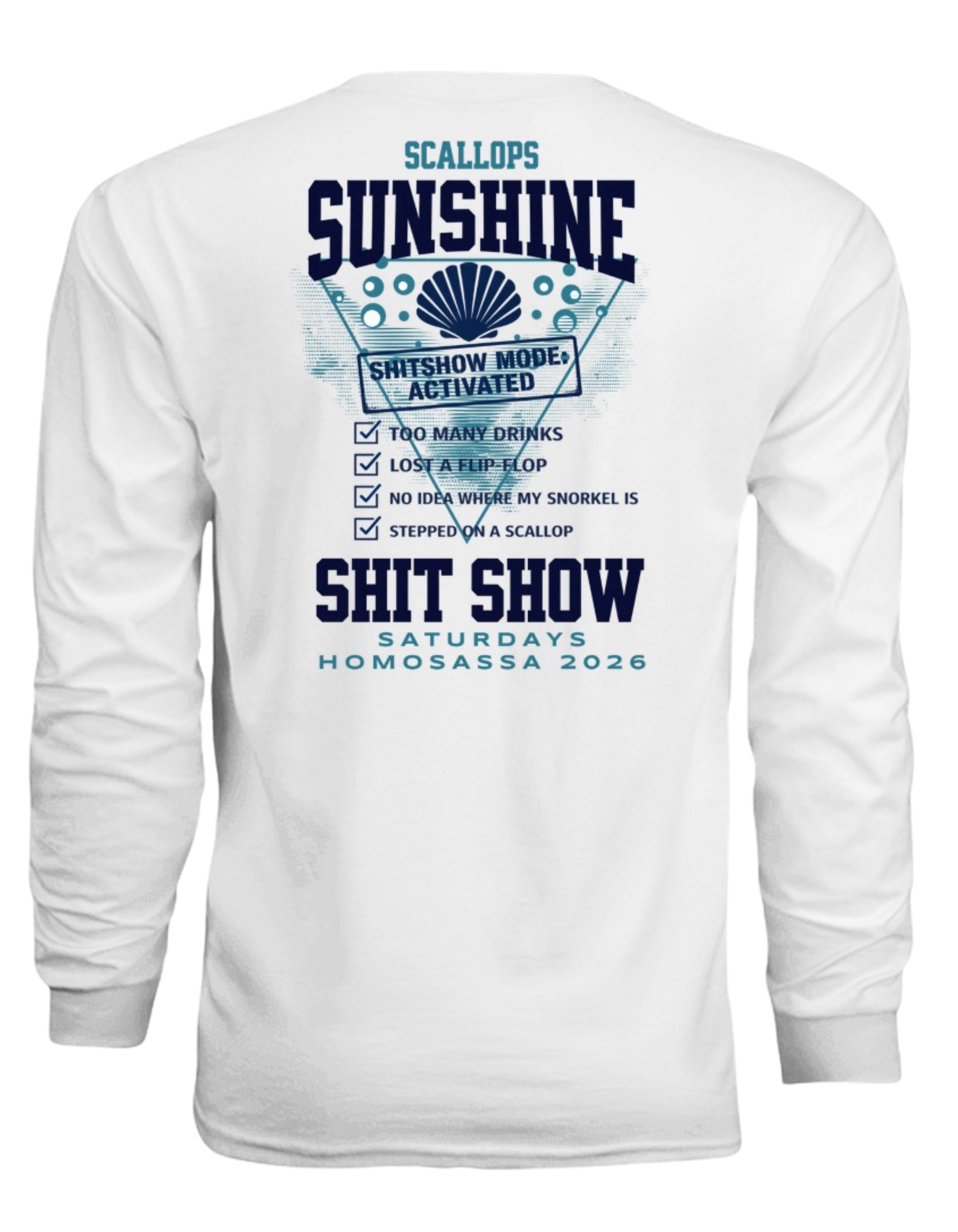 Scallop Sunshine Shit Show Saturdays Unisex SPF Longsleeve
