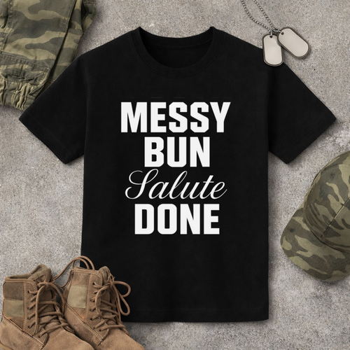 Girls Youth Messy Bun Salute Done T-Shirt