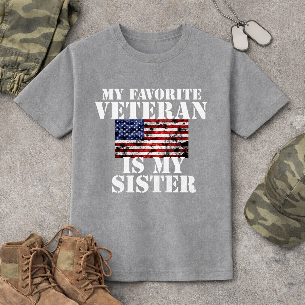 Youth My Favorite Veteran Is My Sister T-Shirt