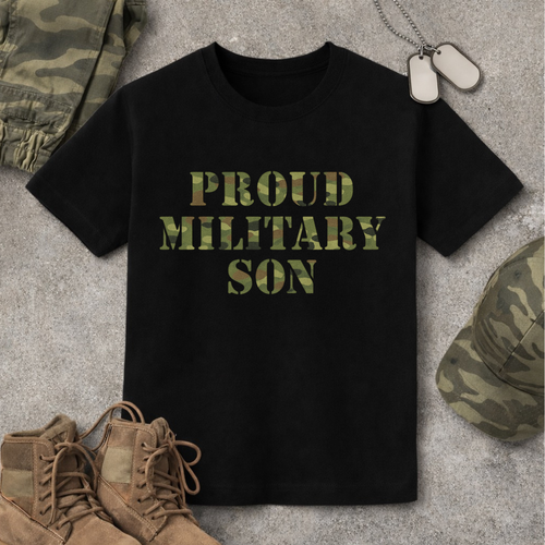 Boys Youth Proud Military Son T-Shirt