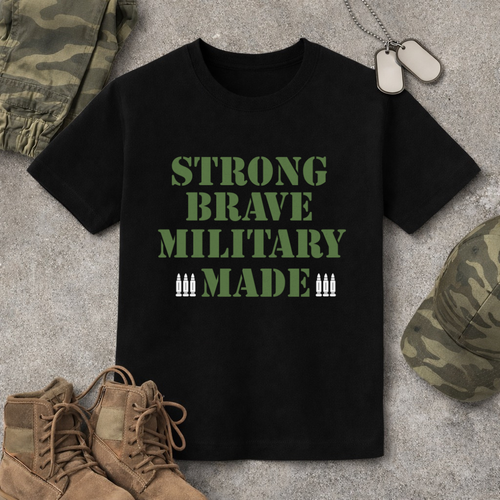Unisex Strong Brave Military Made T-Shirt
